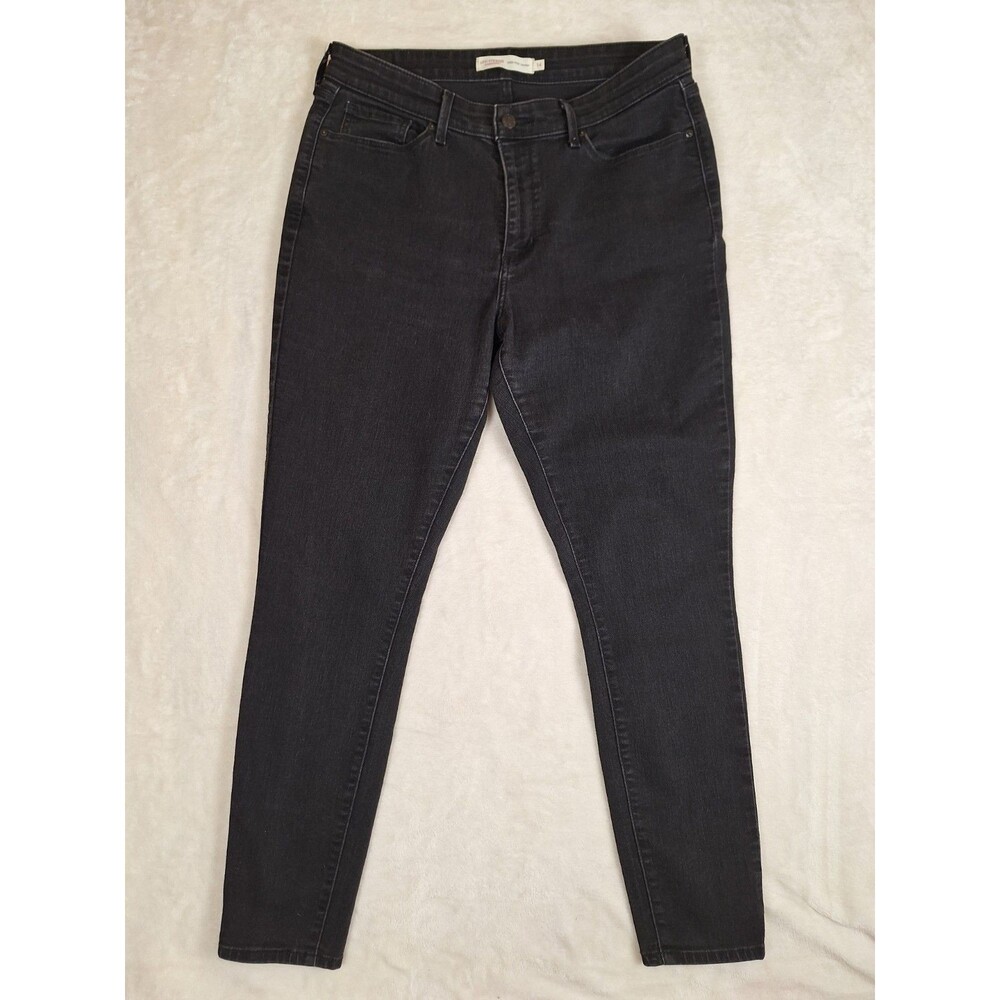 Levi's Signature Jeans Women's 14 High Rise Skinny Denim 32x29 Stretch Black